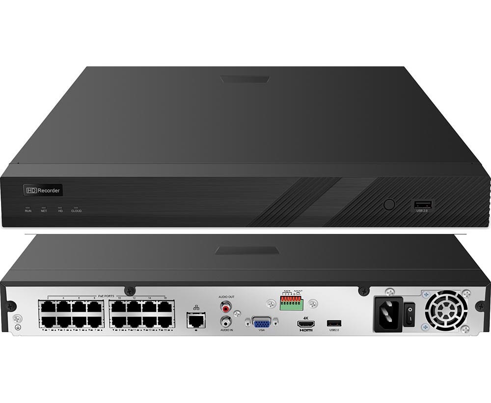 8MP 10 Camera PoE System : (1) 16 Channel Ultra 4K PoE NVR + (10) 8MP Bullet Wide Angle 2.8mm Lens Cameras with Microphone + (1) 2TB HDD : Indoor Outdoor : Plug Play - Image 2